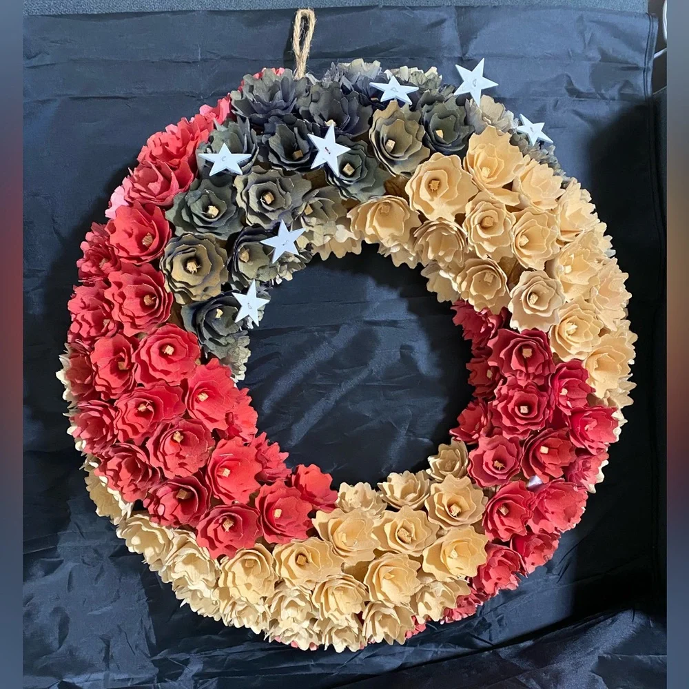 Handmade Sola Wood Wreath with Jute Hanging Rope
